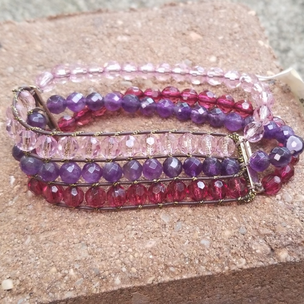 Loft multi strand beaded bracelet